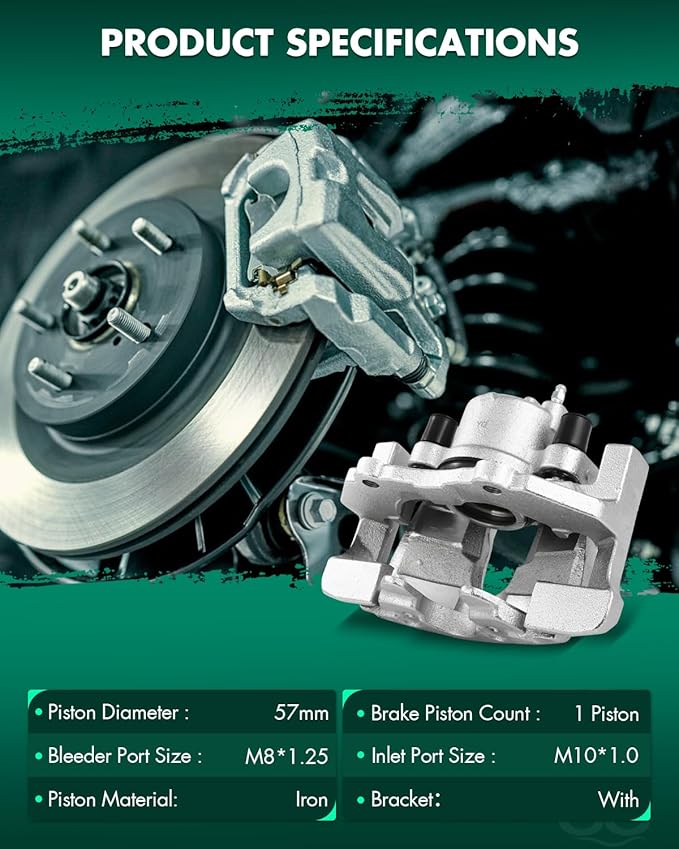 SCITOO 19B2942E Front Left Disc Brake Caliper w/Bracket Fit For Mazda For 3 2008-2009 2011-2013,For Mazda For 3 Sport 2011-2013,For Mazda For 5 2008-2010 2012-2015, Single Piston