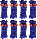 8 Pack 4mm Guy Lines Ultralight Tent Cords with Aluminum Adjuster Tensioner Outdoor Camping Guylines Ropes for Tent Tarp,Climbing,Hiking Backpacking (Blue)
