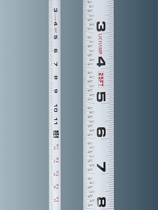 Lichamp Tape Measure 25 Feet, Pink Tape Measure 3 Pack 25ft x 1in with 1/8 Fractions, 0325PK