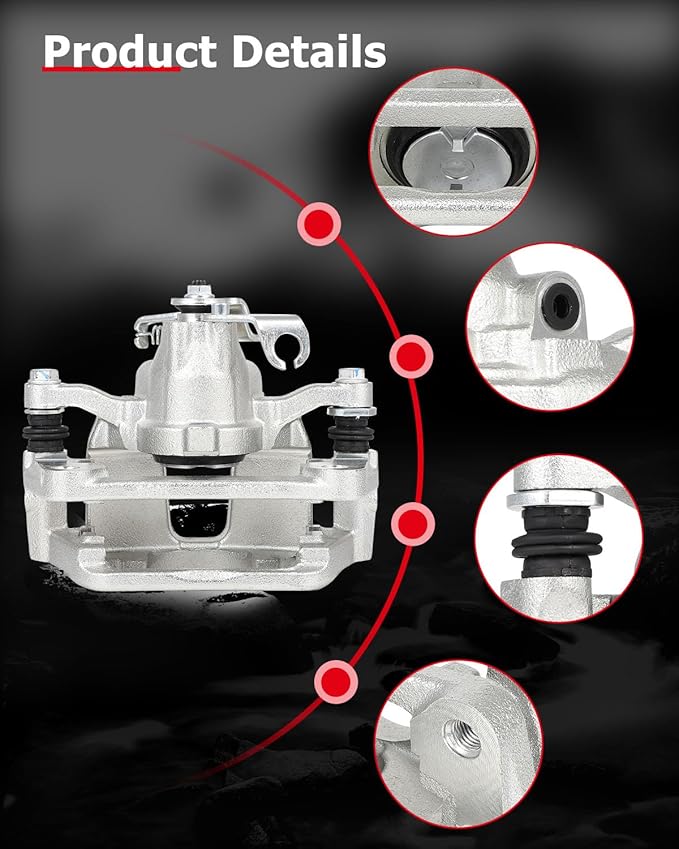 cciyu Rear Left Brake Caliper Assembly w/Bracket 18B5399 2012-2016 For Chrysler For Town & Country,2012-2017 For Dodge For Grand Caravan,2013-2015 For Ram For C/V,2012-2014 For Volkswagen For Routan