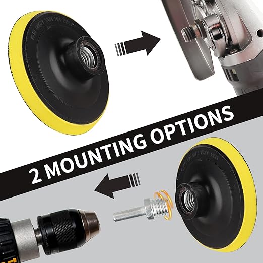 100PCS Angle Grinder Sanding Discs and 4 Inch Hook and Loop Backing Pad (5/8-11 Threads) with 8MM Drill Adapter, Angle Grinder Attachments for Sanding Polishing 40-800 Grits