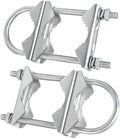 Double Antenna Mast Clamp V Jaw Block with U Bolts, Heavy Duty Mast to Mast Mount Bracket Kit for Outdoor Antenna 2 Sets