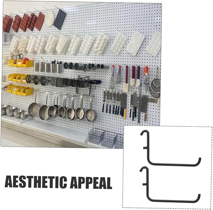 COHEALI 3pcs Heavy Duty Pegboard Hooks Iron Tool Hangers Baked Enamel Finish Accessories for Garage and Workshop Organization Easy to Install Utility Hooks