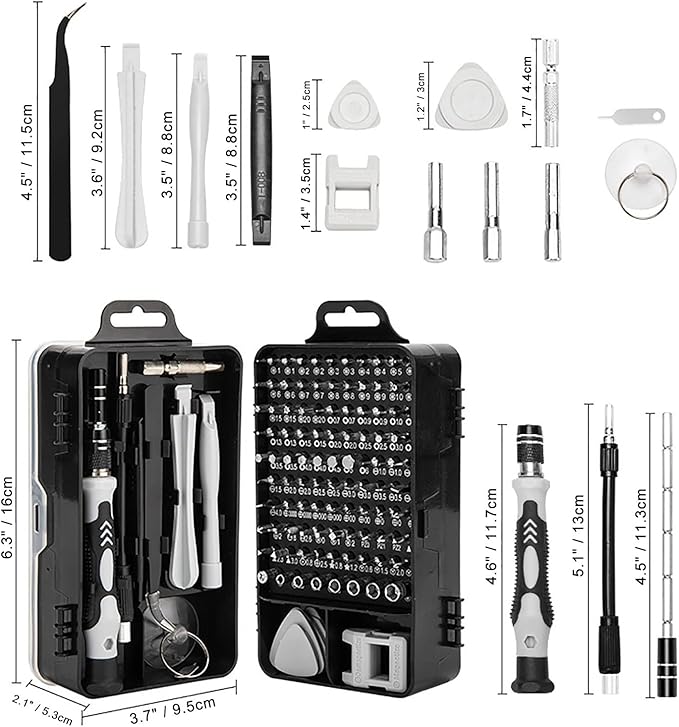 Mini Precision Screwdriver sets,Sinyiol 115 in 1 Repair Tool Kit to Fixing Phone Laptop PC Camera Electronic Watches Glasses,Switch，game consoles ，Magnetic Driver Kit with Flexible Shaftl