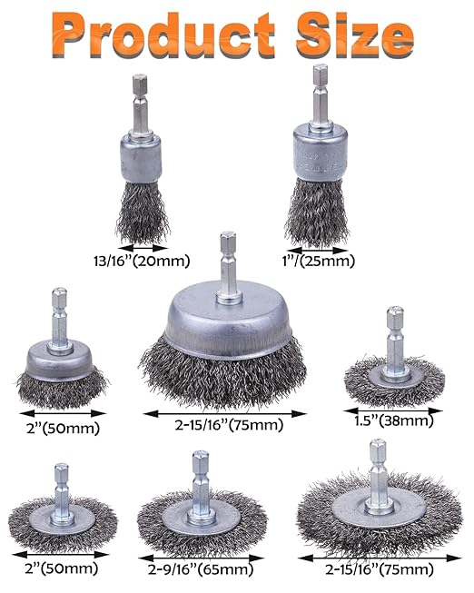 Rocaris 40 Pack Carbon Steel Wire Wheel Brush with 1/4-Inch Hex Shank, Cup Brush, Wheel Brush, Pen Brush Set, for Rust Removal, Corrosion and Scrub Surfaces