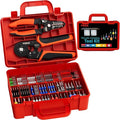 PEBA Ferrule Crimping Tool Kit, 33 Sizes Ferrules Terminal, Self-Adjusting Crimp Pliers for AWG 28-7 Wire Ferrules, Wire Strippers | Wire Crimper - Electrical Connector Pliers - Ratchet Crimp Tool Set
