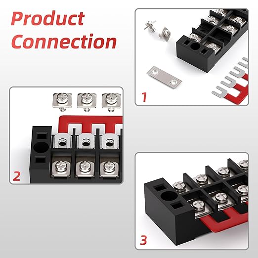 APIELE 15A Screw Terminal Block 8 Position Dual Row Covered 8 Position Pre-Insulated Terminal Barrier Strips (15A 6PCS 8P+6PCS Wiring Strips)