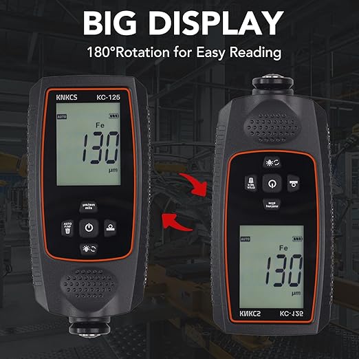 Paint Thickness Gauge for Cars - Accurate Mil Thickness Gauge for Iron/Aluminum/zinc Car Body Filler Tester for Used Car Buyers & Auto Body Shops, with Rotating Screen & Continuous Measurement