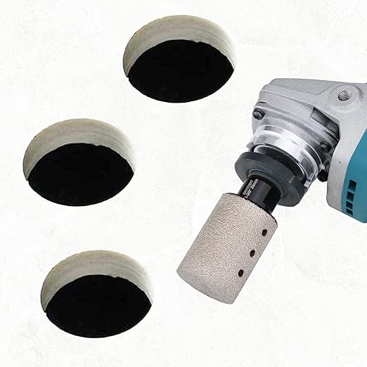 Diamond Coated Finger Bit, 1-3/8" Tile Milling Bit to Enlarge Polish Shape Holes on Porcelain Ceramic Marble Granite Tile Countertop, with 5/8-11 Thread to 3/8" Hex Shank Adapter, Diameter 35mm