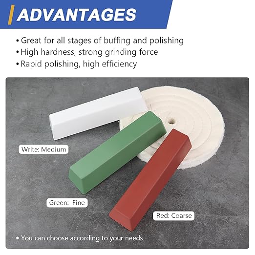 SCOTTCHEN Buffing Polishing Cutting Compounds 1 lbs.Kit Polishing Rouge Bars for Buffing polishing Wheel- Green Fine - 1 Pack