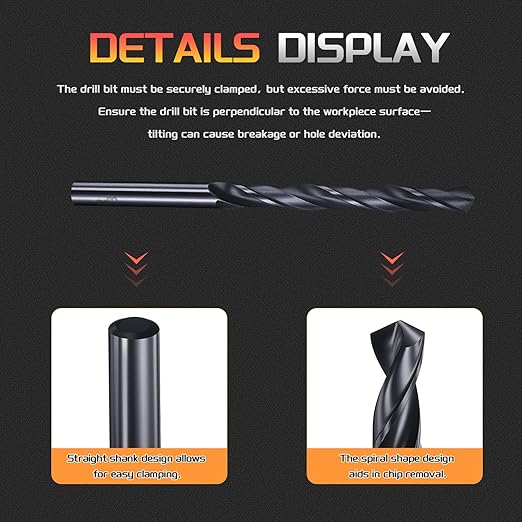 Drill Bit, 6mm Cutting Diameter, 4241 HSS Nitriding Black 118° Cutting Angle Versatile Jobber Bits - (Applications: for Drilling Plastic Wood Soft Metal), 10-Pieces