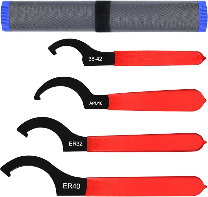4pcs Coilover Spanner Wrench Set Adjustable Shock Wrench Heavy Duty Steel C Spanner for Most Coil Overs Shocks Adjustment and Suspension System