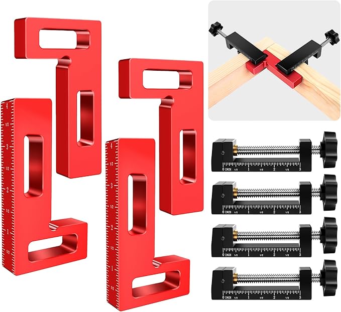 Corner Clamp for Woodworking, 90 Degree Corner Clamp, Right Angle Clamp Woodworking Tools, Aluminum Positioning Squares for Picture Frames, Cabinets, Drawers