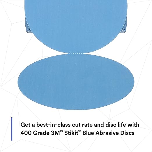 3M Stikit Blue Abrasive Disc Roll, 36211, No Hole, 6 in, 400+ Grade, Pack of 100, Automotive Sanding Discs for Coating Removal, Body Repair, Auto Sanding, Primer Sanding