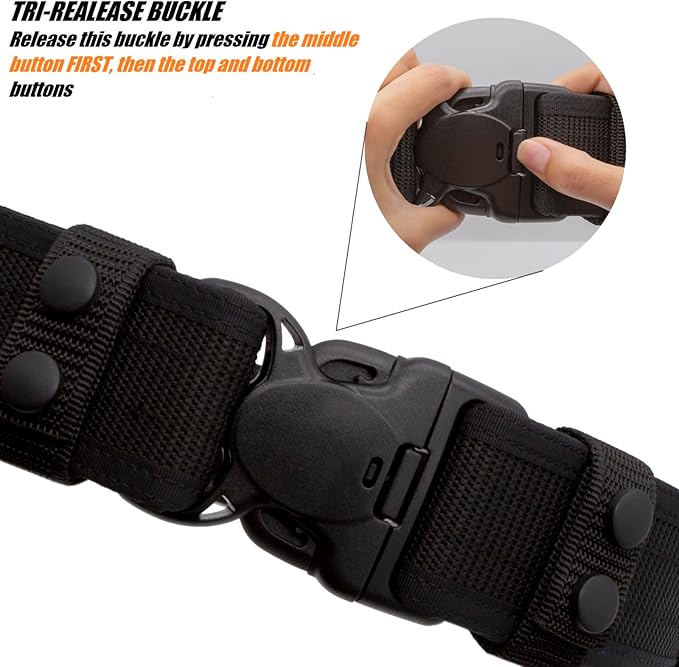 Duty Belt w/ 4 Keepers 2" Nylon Stiff Utility Belt Police Law Enforcement Security Work Patrol Gear Carrier XXL