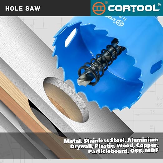 7/8 Inch Hole Saw with Arbor for Metal and Wood Cutting, Bi-Metal Hole Cutter, 7/8" Hole Saw Kit for Drywall, Wood, PVC Boards, Fiberglass and Vent Pipes