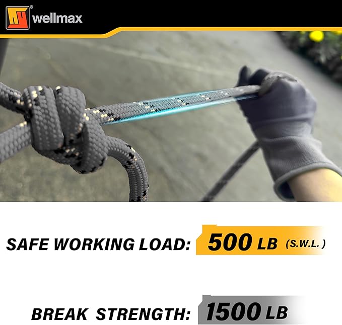 Wellmax Diamond Braid Nylon Rope, 3/8 in X 50 Foot, UV Resistant, High Strength and Weather Resistant - Purple