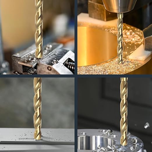 BeHappy 1/8" Cobalt Drill Bit Set (10Pcs), M35 HSS, 135 Degree Tip, Twist Jobber Length for Hardened Metal, Stainless Steel, Cast Iron, Wood, and Plastics, with Index Storage Case