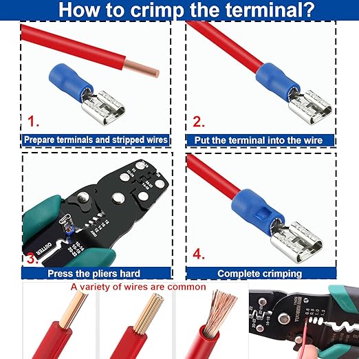 Tnisesm 620Pcs Insulated Wire Crimp Connectors Assortment Kit, Fork Ring Spade Butt Quick Disconnect Terminals Lugs Set, Male/Female Wire Cable Connectors