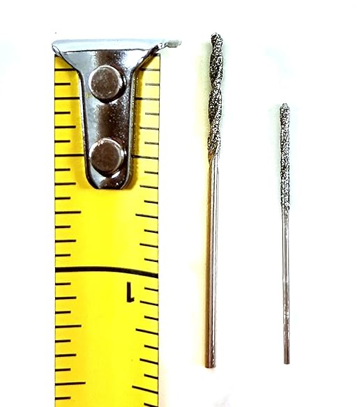 Diamond Drill Bits 1.5mm 20 Pieces Compatible with Dremel Collet Included Twist Tip Jewelry Beach Sea Glass Shells Gemstones Lapidary Ornament Bracelet Necklace Arts Crafts
