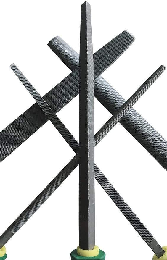 Metal File Set, 5-Piece, 8-inch,High Carbon Steel File,Work for Metal, Wood,Plastic