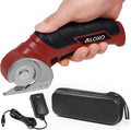 VLOXO Cordless Electric Scissors Cardboard Cutter 4V Electric Box Cutter Rechargeable Power Scissors with Safety Lock Multi-Cutting Tools for Leather Carpet Canvas (Red)