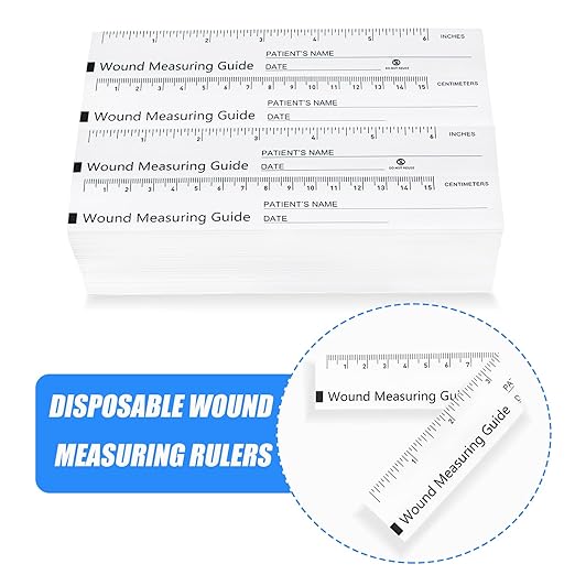 300 Pcs Wound Measuring Tape 6 Inch Wound Ruler Double Sided Disposable Paper Tape Measure Paper Guide Ruler Measurement Tools for Nurses