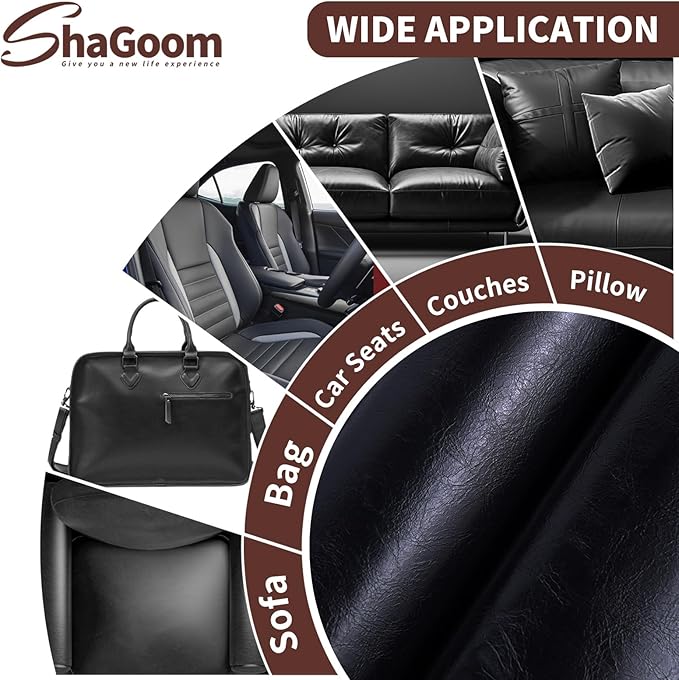 Leather Repair Patch, Strong Sticky Repair Patch Self Adhesive Waterproof, DIY Large Leather Patches for Couches, Furniture, Sofa, Car, Chair (Black, 3.5X79 inch)