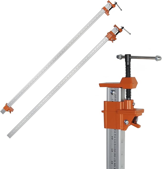FEIRONG 48-inches Bar Clamps with 2-Pack, 330LB Load Limit with Built-in Ruler, 90° Angled Jaws for DIY Projects & Cabinet Installation