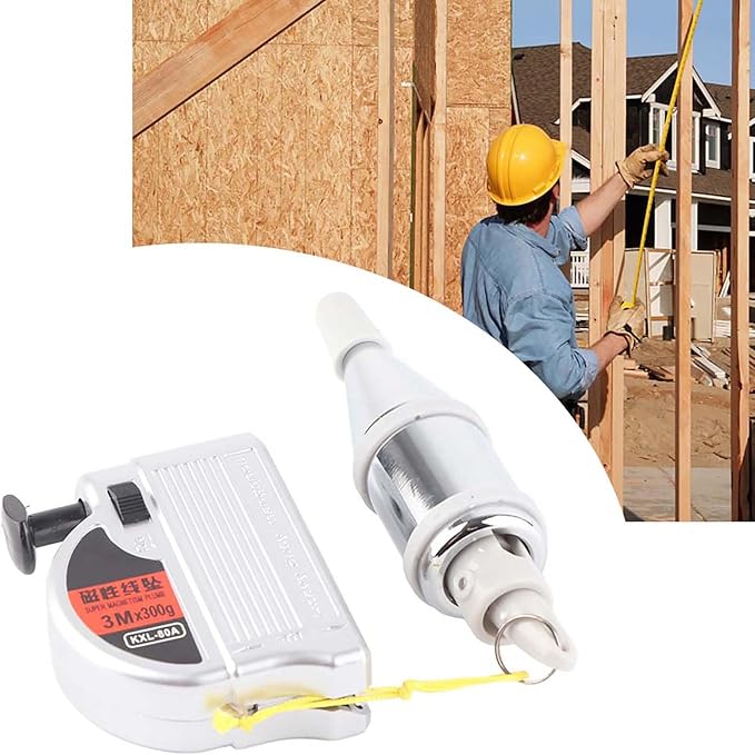 Plumb Bob Automatic Hanging Wire Hammer Magnetic Plumb Bob High Precision Vertical Building Measurement Tool for Construction Industry House Decoration (3 meters)