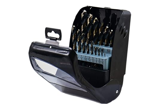 Shars 1/16-1/2" by 32nds 15 pcs HSS Heavy Duty Black & Gold Finish Jobber Drill Set 135° Point Angle 404-2931 !)