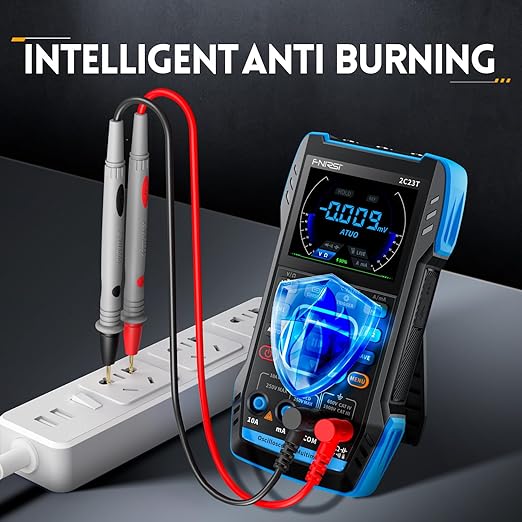 FNIRSI 2C23T Digital Oscilloscope Multimeter DDS Generator 3 in 1, 2 Channels, 10MHz Bandwidth, 50MSa/s Sampling Rate, 10000 Counts, Voltage, Current, Capacitor, Resistor, Diode Test