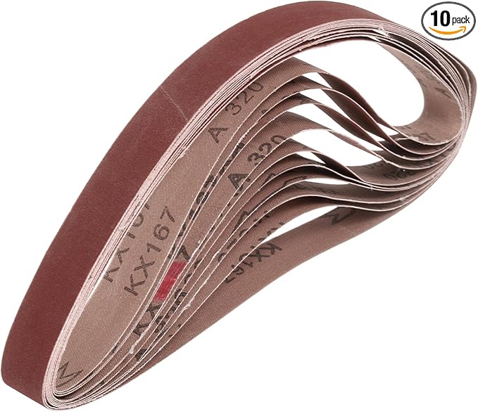 HARFINGTON 1 x 30 Inch Sanding Belts, 10 Pcs 320 Grits Aluminum Oxide Abrasive Belt Sander File Belt for Woodworking, Metal Polishing, Knife Sharpener