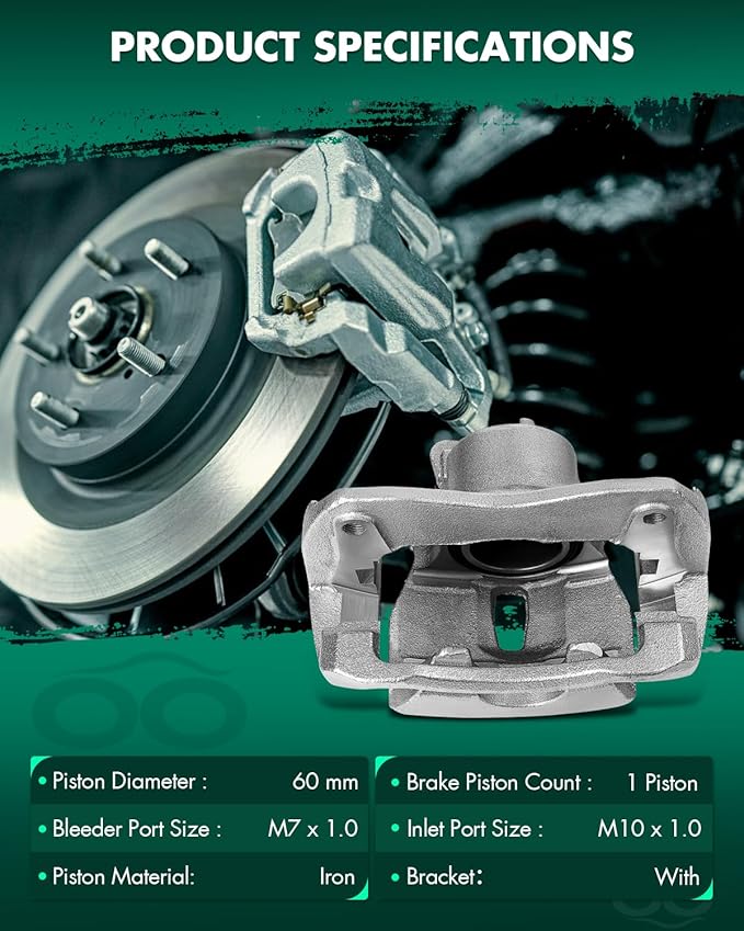 SCITOO Front Right Brake Caliper With Bracket 19B3435 Compatible For Pontiac Vibe 2009-2010 For Scion xD 2008-2014 For Toyota Corolla 2009-2019 For Toyota Matrix 2009-2014