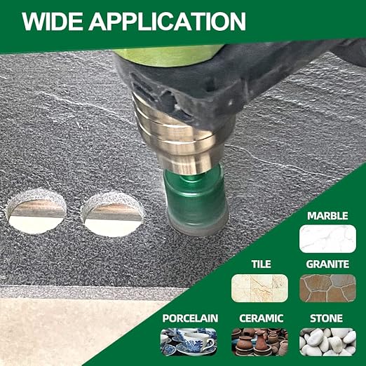 Diamond Core Drill Bit Kit - 6/8/10/25/28/32/35/45/50/65mm Triangle Shank +4/5"(20mm) Finger milling Bit Tile Hole Saws for Drilling/Enlaging Porcelain Ceramic Tile Granite Marble Stone