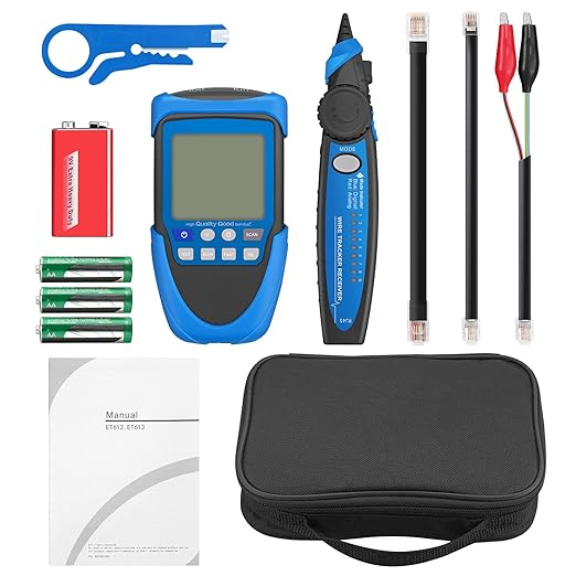 Network Cable Tester, PoE Cable Tester for CAT5, CAT5e, CAT 6, CAT 7 CAT 8, RJ45, Multifunction Power Over Ethernet Tester, Cable Voltage Tester Line Location Finder Cable Tracer, Wire Tracker
