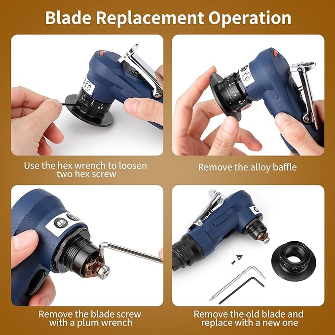 2 in 1 Pneumatic Chamfering Tool- Mini Air Chamfer Tool with Multi-Angle Chamfering Kit,45 Arc Corner Deburring Beveling Chamfer Machine for Metal, Acrylic,Woodworking (Blue)