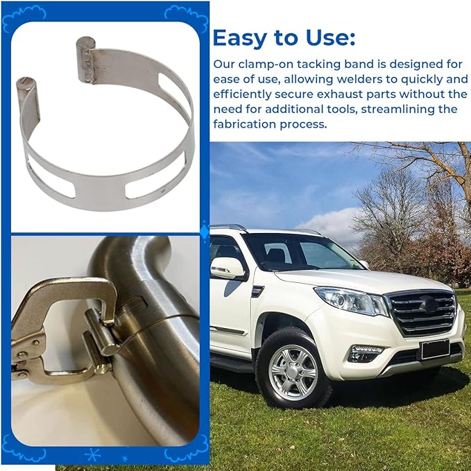 3.5" (88.9MM) Stainless Exhaust Tacking Band Clamp-On For Welding Fabrication