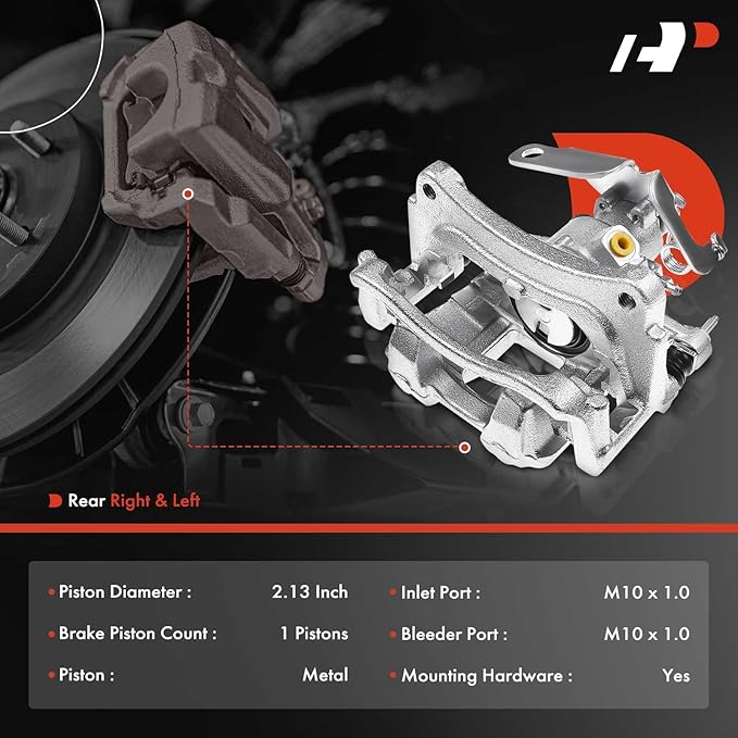 A-Premium Disc Brake Caliper Assembly with Bracket Compatible with Select Ford Models - Transit-150/Transit-250/Transit-350/Transit-350 HD 2015 2016 2017 2018 2019 - Rear Driver and Passenger Side