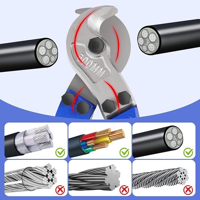 ZrgGea Cable Cutters 28 inch | Wire Snips Heavy Duty | Industrial-Grade Heavy-Duty Cable Cutter, Forged from T8 Alloy Steel, Hardness HRC56, Sharp Cutting. for Cutting Cables and Wire Ropes