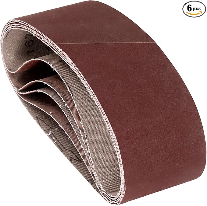 6 Pcs Sanding Belts 4 x 24 Inch 600 Grit Aluminum Oxide Abrasive Sandpaper for Belt Sander Metal Grinding Wood Working Weld Rust Removal