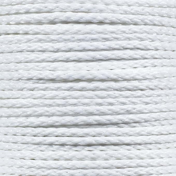 Hollow Braid Polypropylene Rope (5/16 Inch, 500 Feet, White) - Barrier Rope - Trail Marking, Crowd Control, Golf Courses