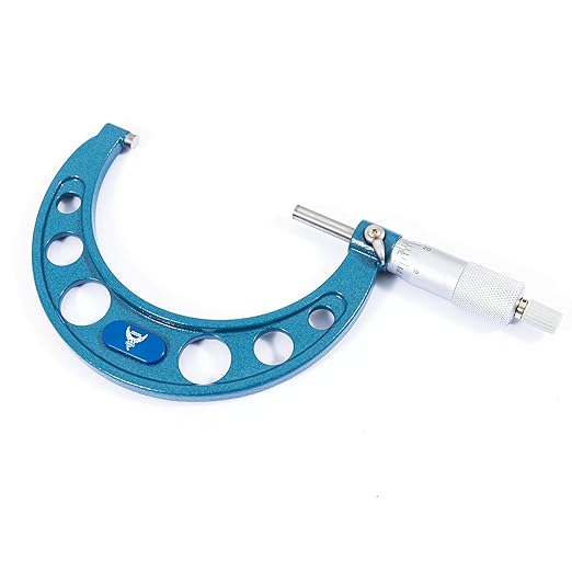 PEC Tools 3-4” Outside Micrometer, Industrial-Grade Precision Measuring Tool, Hardened Steel, High-Accuracy Micrometer with Ratchet Stop & Carbide-Tipped Measuring Faces for Machining & Engineering