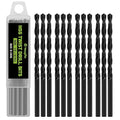 YOUGFIN 12 Pack 1/8 Inch Drill Bit Set - High Speed Steel Twist Jobber Length Drill Bits for Soft Metal, Wood Plastic