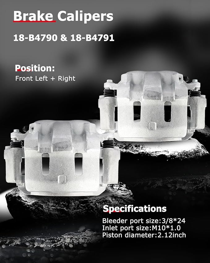 cciyu 18-B4791 18-B4790 Front Left & Right Brake Calipers Assembly w/Bracket For Ford For Excursion 2000-2005,For Ford For F-250 Super Duty 1999-2004,For Ford For F-350 Super Duty 1999-2004