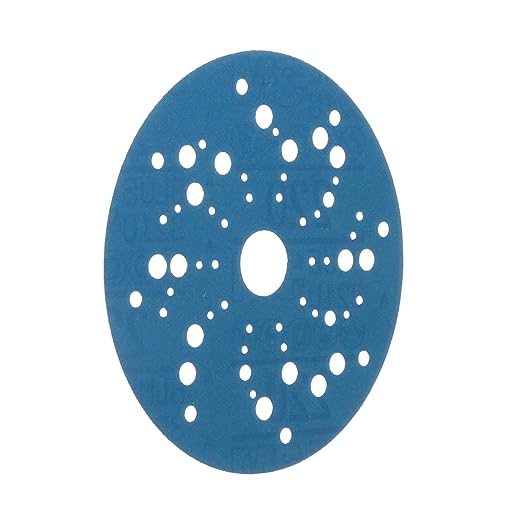 3M Hookit Blue Abrasive Discs 36162, Multi-Hole, 5 in, 220+ Grade, Pack of 50, Virtually Dust-Free, for Auto Sanding, Body Repair, Featheredging, Primer Sanding, Paint Preparation, E-Coat Sanding