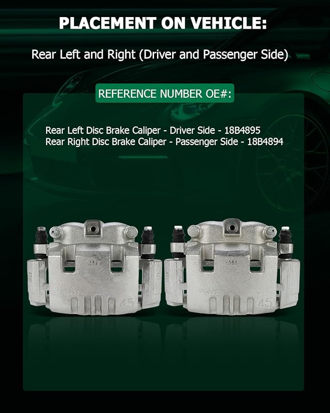 SCITOO 18B4895 18B4894 Rear Left & Right Disc Brake Calipers Assembly w/Bracket For Dodge For Ram 1500 2006-2008,For Dodge For Ram 2500 2003-2008,For Dodge For Ram 3500 2003-2008