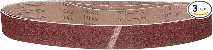 1-1/2 x 12 Inch Sanding Belt, 3 Pcs 80 Grit Aluminum Oxide Knife Sharpener Belts Work Sharpening for Belt Sander Knife Carving Tool Metal Working