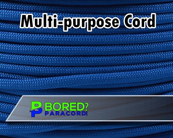BORED? PARACORD! 550 lb Paracord - Ideal for Crafting, Camping, DIY Projects, Active & Military Outdoors - Strong Survival Rope - Tactical Parachute Cord Type III - Caribbean Blue 1000 Feet