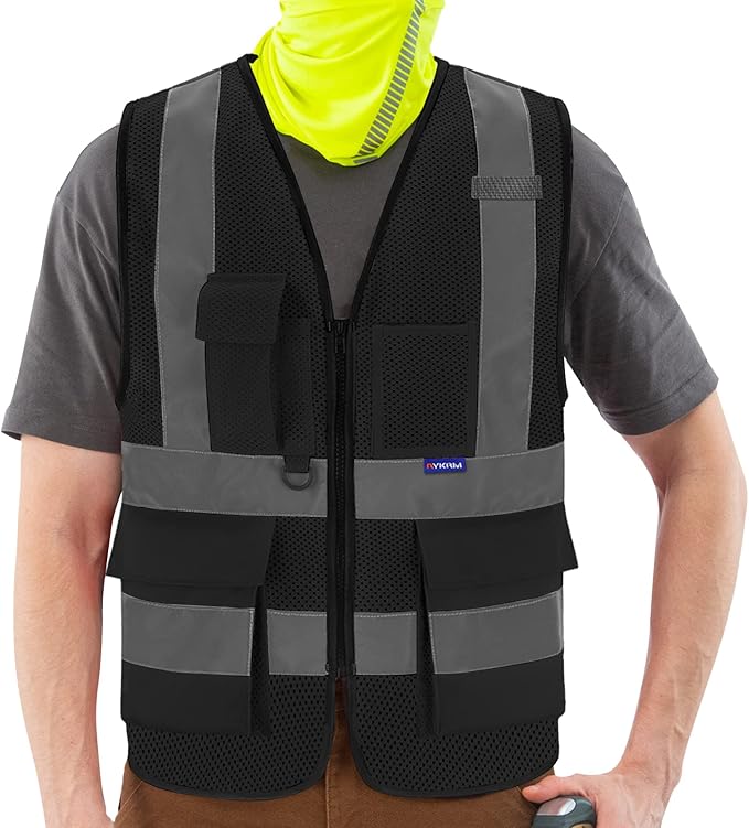 A-SAFETY Black mesh vest